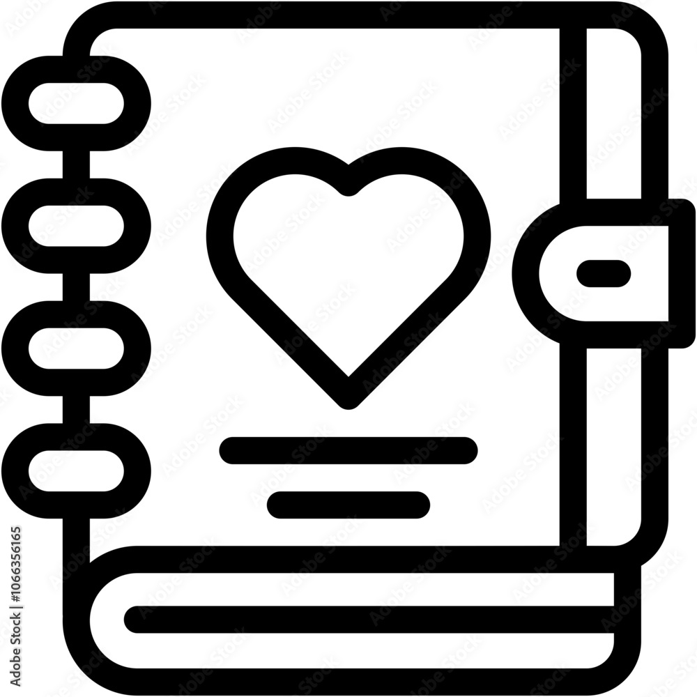 Vector Icon Diary, Education, Writing, Love And Romance, Romantic Vector Icon Diary, Education, Writing, Love And Romance, Romantic
