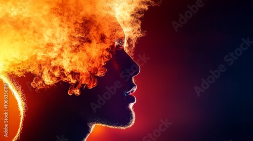 Ethereal Wisps of Warm Smoke Floating Upwards in the Dark - Abstract Background Image