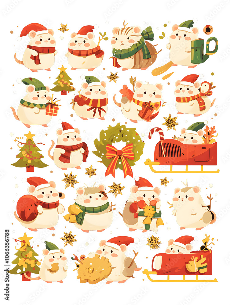 set of christmas icons set of christmas icons