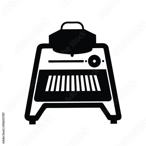 mandoline slicer silhouette design for kitchen tools vector
