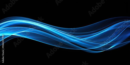 Abstract blue curves on black background