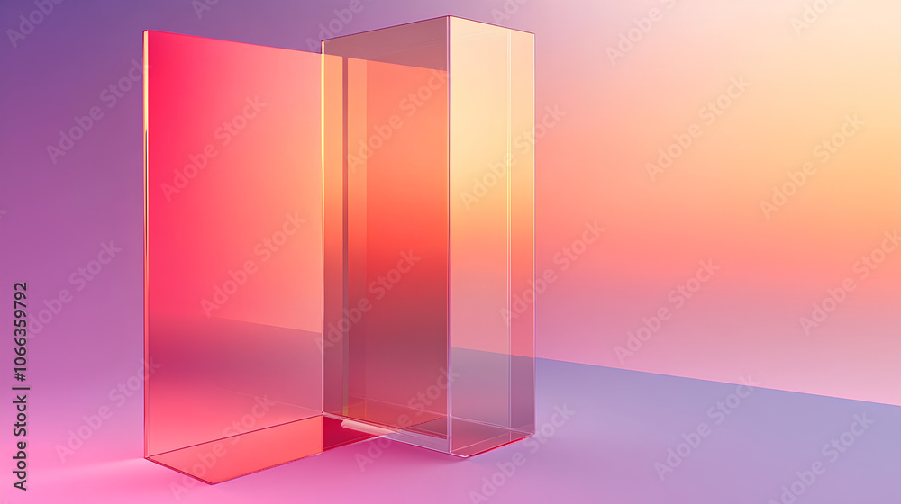 Transparent gradient glass background Transparent gradient glass background