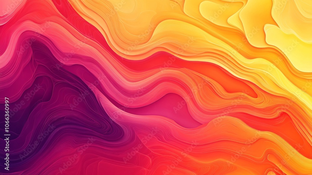 Abstract Background with Swirling, Layered Lines in Orange, Red, and Purple Abstract Background with Swirling, Layered Lines in Orange, Red, and Purple