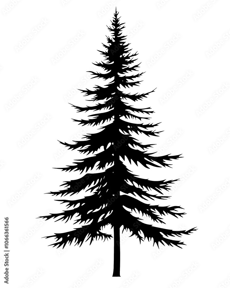 Obraz premium Christmas Tree Transparent Silhouette