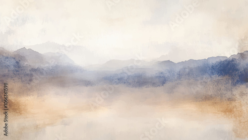 Abstract horizontal watercolor background. Hand drawn vector texture. Brush stroked painting pastel color watercolour