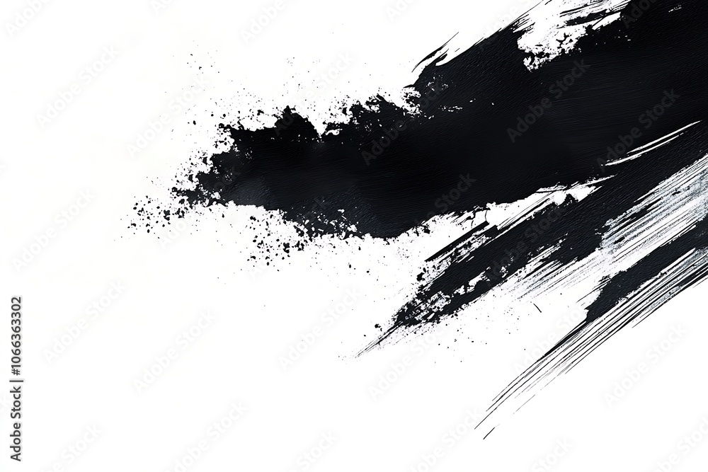Grunge ink paint, black ink blot, abstract black water color on white background Grunge ink paint, black ink blot, abstract black water color on white background