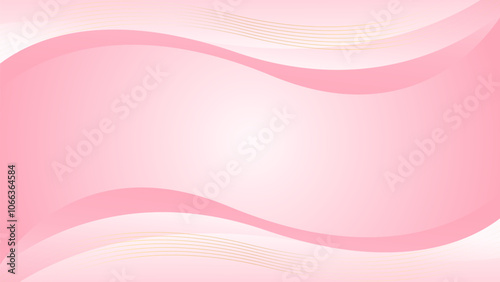 Elegant pink luxury background. Abstract wave dynamic wallpaper with gold lines. Template banner background for beauty products, sales, ads, events, web and pages