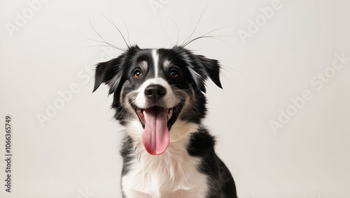 a dog sitting on the floor..