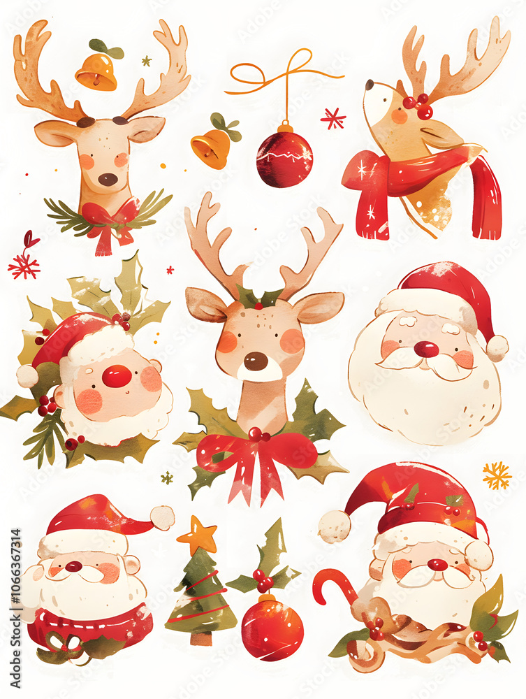 Fototapeta premium set of christmas elements