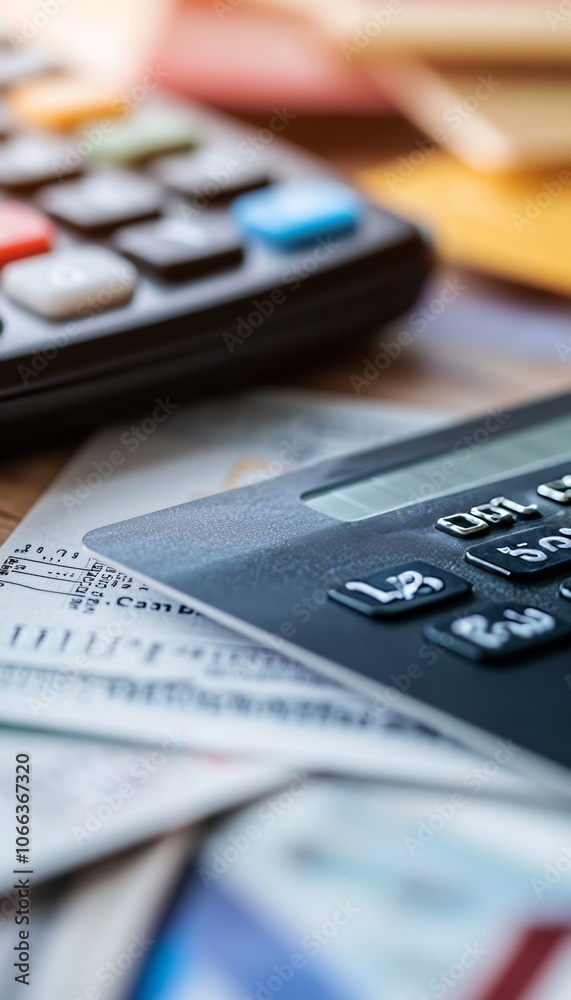 Closeup of credit card and calculator for budgeting, financial planning, and expense management. Closeup of credit card and calculator for budgeting, financial planning, and expense management.
