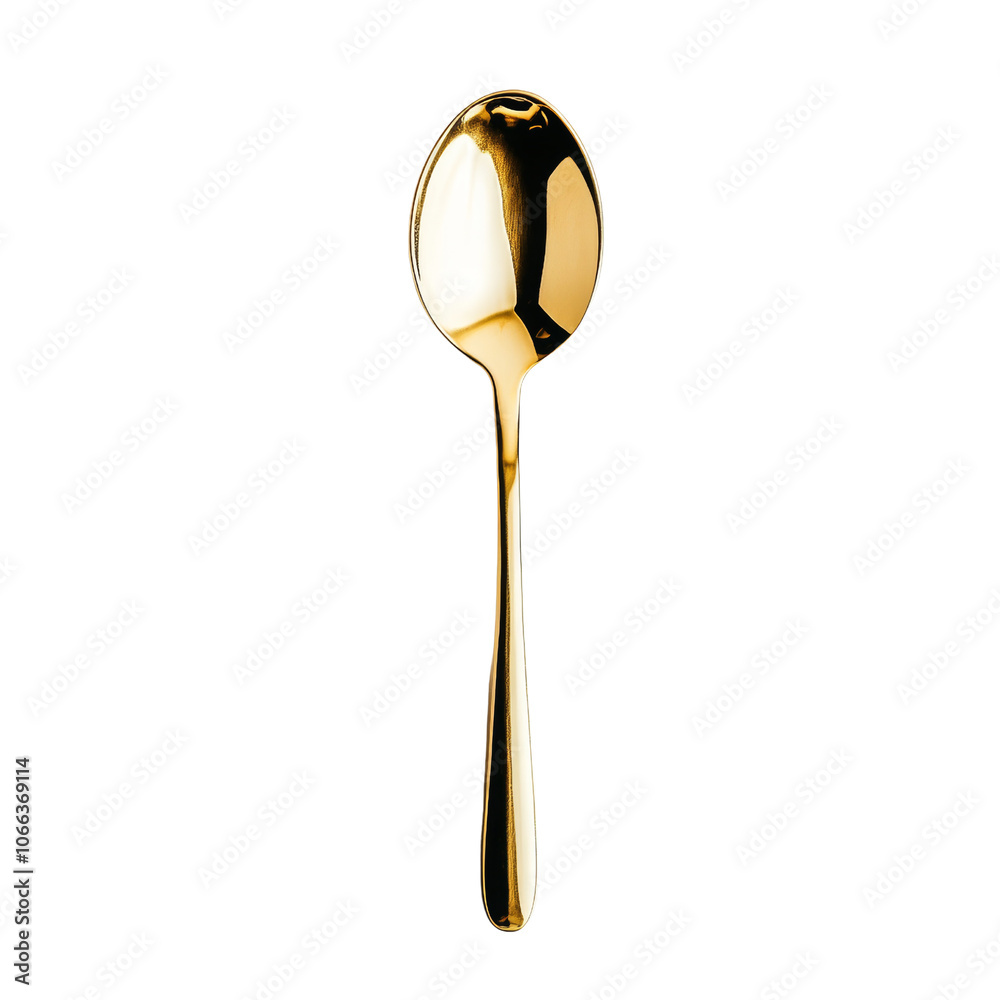 Empty gold spoon isolated. PNG Empty gold spoon isolated. PNG