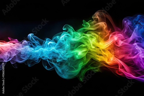 abstract colorful smoke waves holographic minimalist