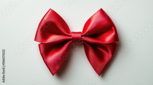 Red ribbon bow isolated on a white background crafted using advanced techniques