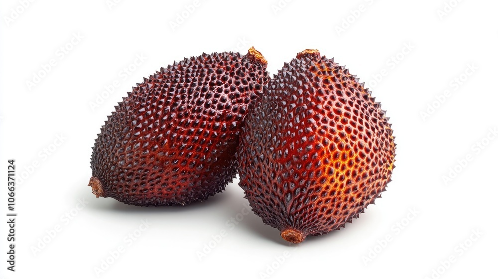 Salak fruit also known as snake fruit displayed in isolation on a white background Salak fruit also known as snake fruit displayed in isolation on a white background