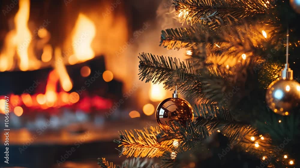 Christmas Tree and Fireplace