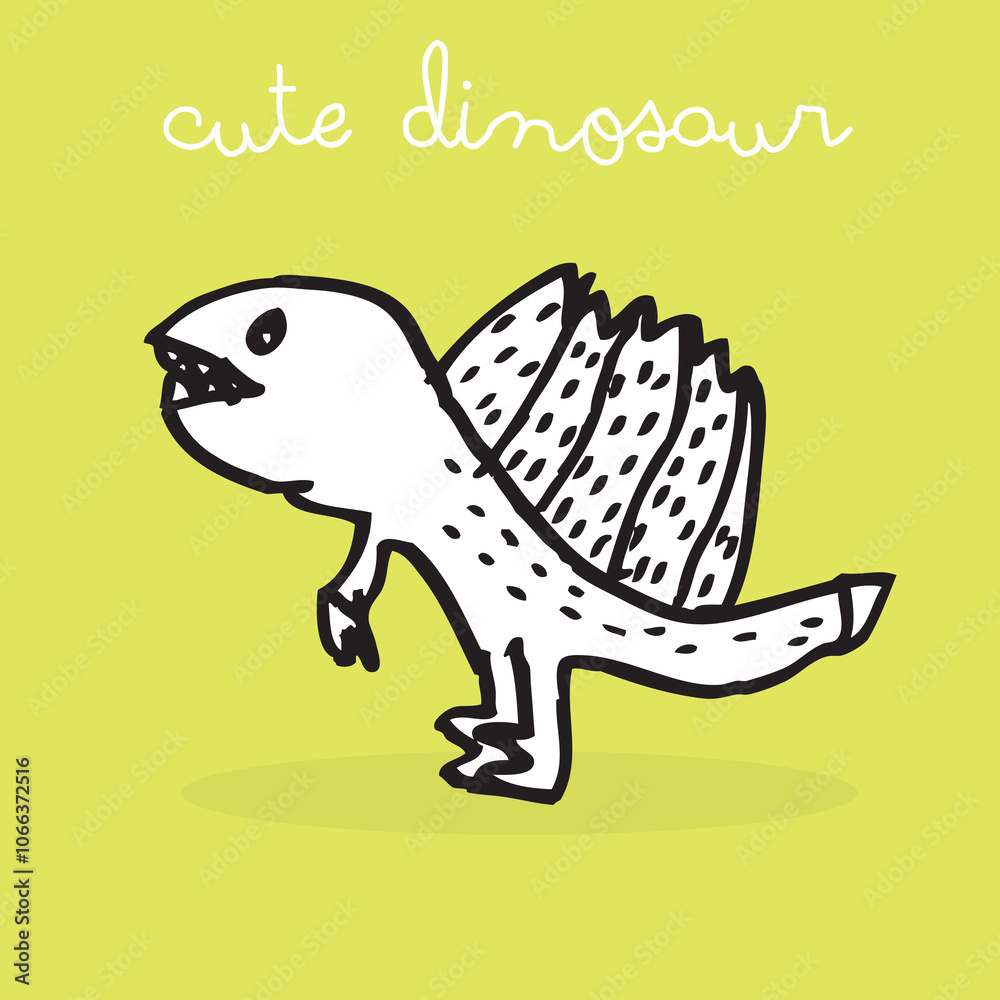 Obraz premium Little cute dinosaur,Cute dinosaur illustration as doodle vector for baby and kid