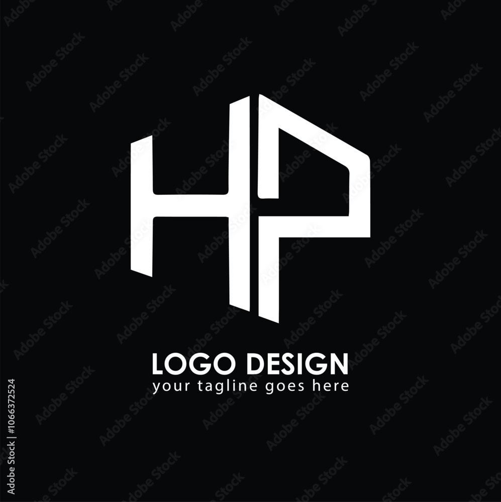 Fototapeta premium HP HP Logo Design, Creative Minimal Letter HP HP Monogram