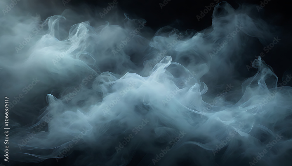 Soft, Dreamy Mist Effect with Translucent, Ethereal Wisps on Pitch Black Background for Atmospheric Depth Soft, Dreamy Mist Effect with Translucent, Ethereal Wisps on Pitch Black Background for Atmospheric Depth