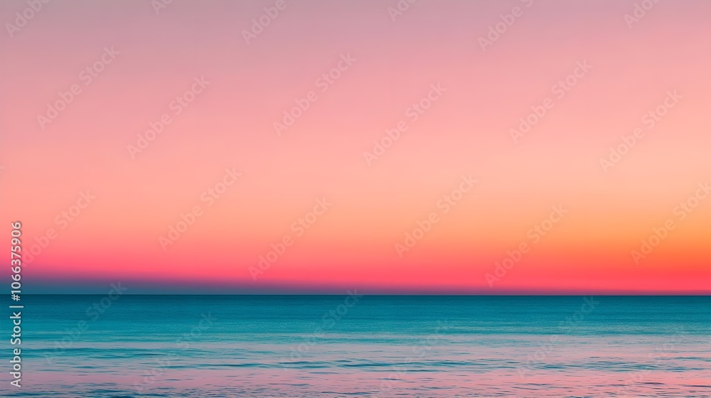 Obraz premium Pink Sunset Over Ocean