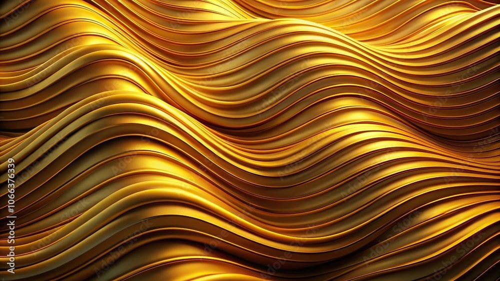 Abstract dark yellow wave pattern with depth of field effect