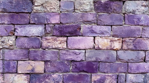 Purple distressed rustic brick wall texture featuring stonework and masonry elements for a background or banner photo