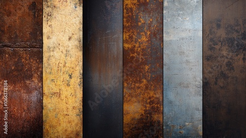 Rusty metal and aged grunge textures in large backgrounds featuring space for images and text enhanced with a color filter photo