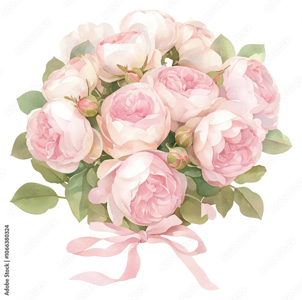 Fototapeta premium PNG Coquette Roses art illustration watercolor.