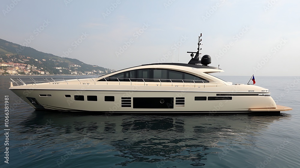 Luxury Yacht Anchored in Secluded Bay Luxury Yacht Anchored in Secluded Bay