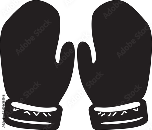 Mittens clean simple icon silhouette black