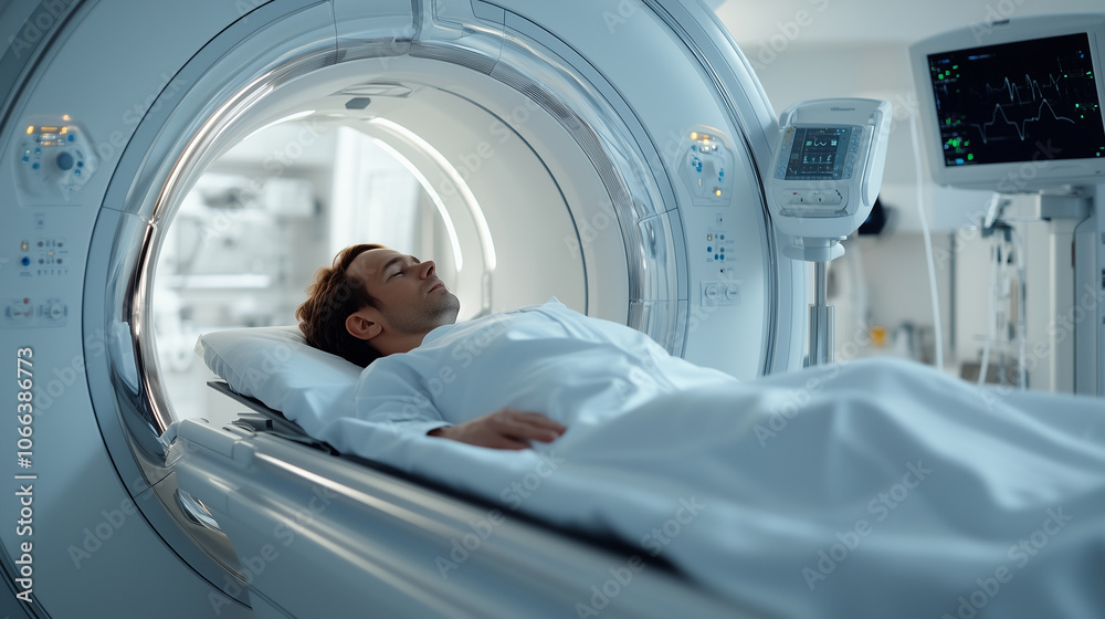 Patient Undergoing MRI Scan with Advanced Medical Equipment
Patient Undergoing MRI Scan with Advanced Medical Equipment
