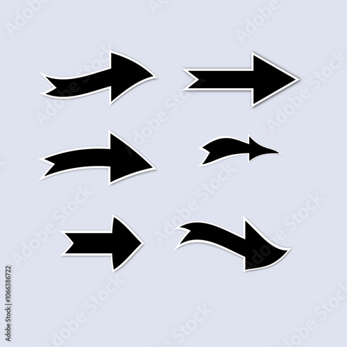 Arrows set black. Cursor, Click. Arrow icon 