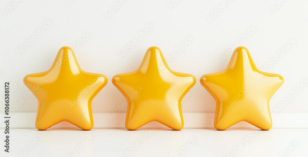 golden stars representing excellent customer review and rating. yellow stars in row isolated on white golden stars representing excellent customer review and rating. yellow stars in row isolated on white