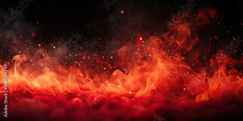 Red fire smoke with small particle embers background, ,fire, particle, background, red, smoke, embers, flames, hot, burning