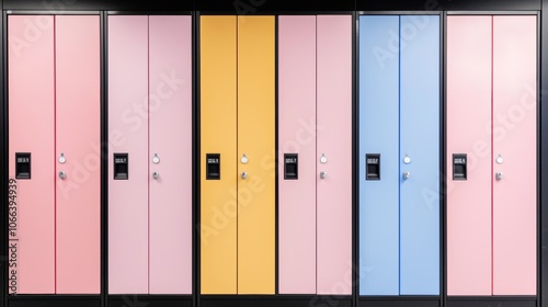 Colorful Lockers in a Modern School Environment