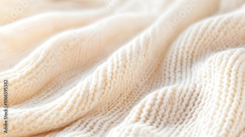 Soft White Knit Fabric Texture