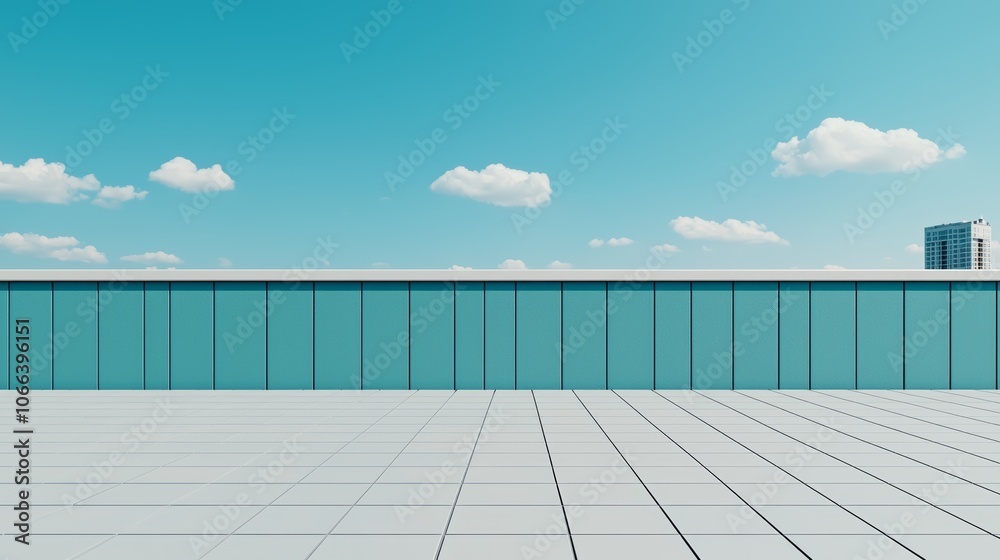 Fototapeta premium Modern Cloud Infrastructure with Blue Sky Background