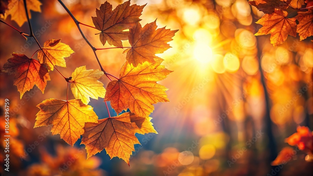 Abstract foliage background of macro autumn leaves at sunset Abstract foliage background of macro autumn leaves at sunset
