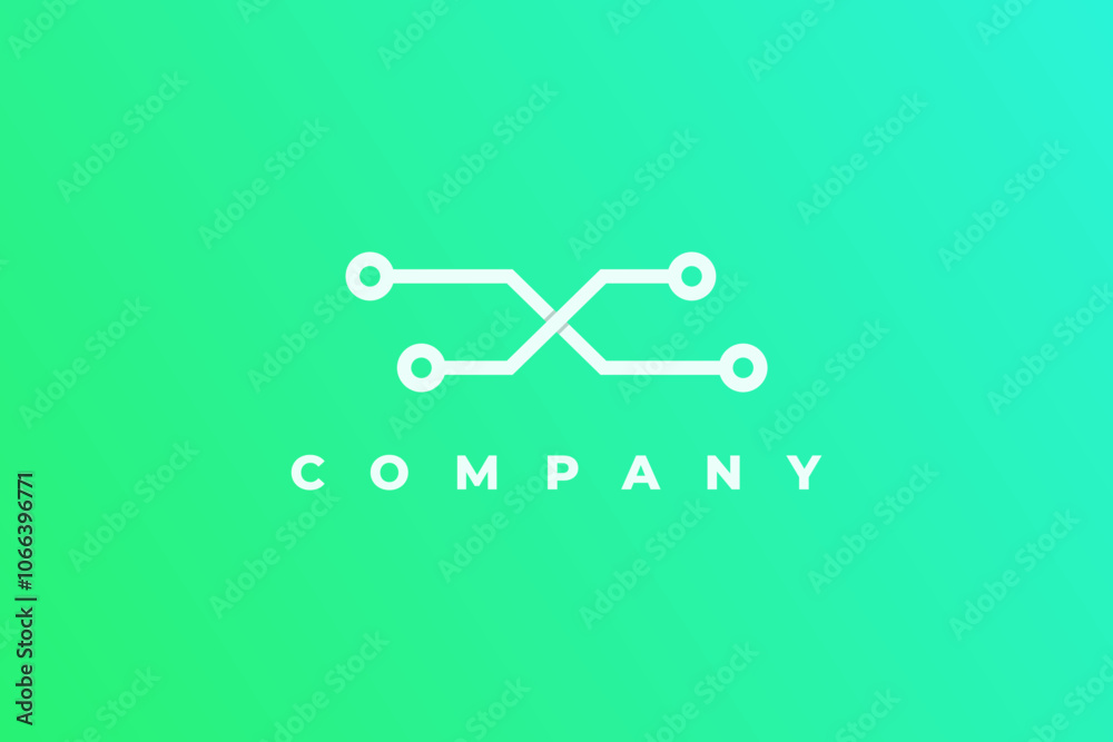 letter x tech and modern network logo letter x tech and modern network logo