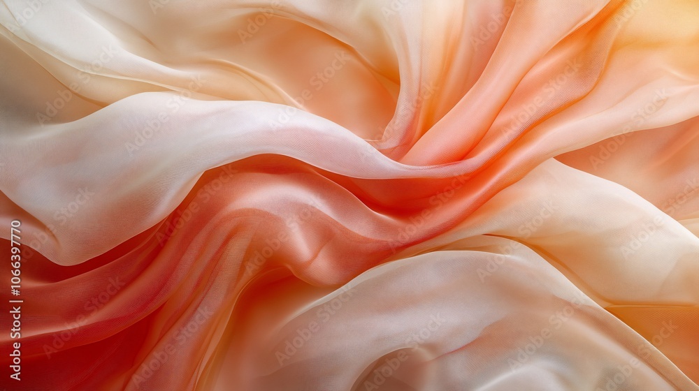 A close-up image of a soft, flowing fabric with a gradient of beige and orange colors. The fabric is draped in a way that creates soft, gentle curves and folds, giving it a luxurious and elegant feel. A close-up image of a soft, flowing fabric with a gradient of beige and orange colors. The fabric is draped in a way that creates soft, gentle curves and folds, giving it a luxurious and elegant feel.