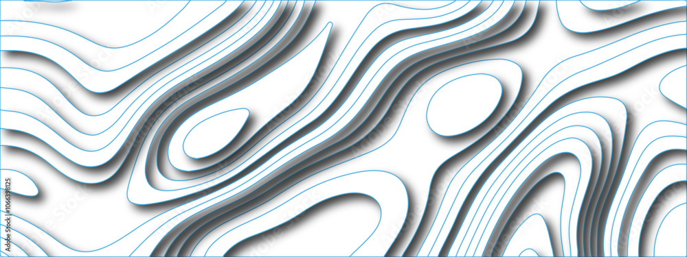 Abstract 3D Layered Topographical Pattern Design with Fluid Contours and Elegant Lines, Perfect for Seamless Backgrounds, Modern Wallpaper, and Artistic Textures