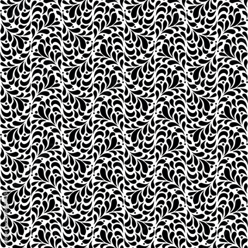 Flower pattern. Seamless white and black ornament. Graphic vector background. Ornament for fabric, wallpaper, packaging.