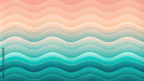 Abstract gradient background with millennial pink, teal, and blue waves