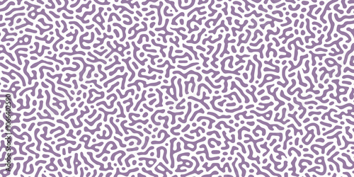 Line seamless pattern. Repeating brain pattern. Violet turning shape isolated on white background. Repeated coral lines. Organic texture. 