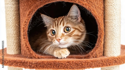 Cozy Cat Relaxing in a Cubbyhole Condo photo