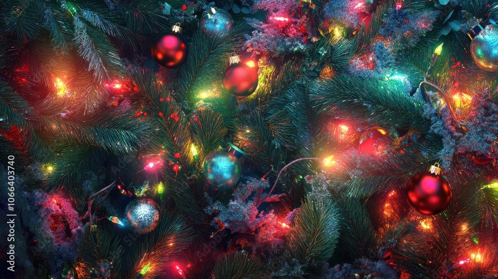 Fototapeta premium colorful christmas lights background