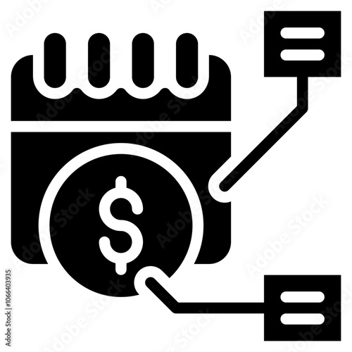 plan business innovation calendar date money strategy solid glyph