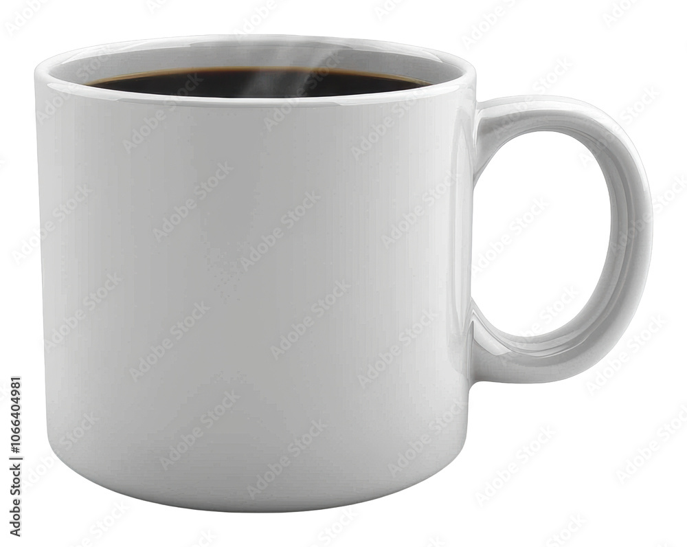 Warm your day with a fresh brewed cup of coffee in a classic white mug transparent background Warm your day with a fresh brewed cup of coffee in a classic white mug transparent background