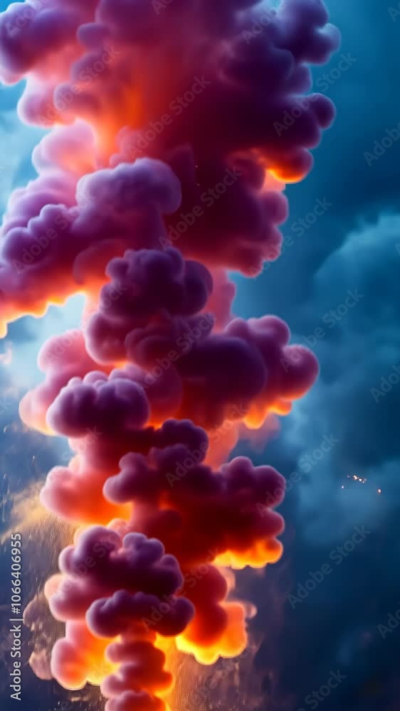 Vibrant explosion creates stunning cloud formation Vibrant explosion creates stunning cloud formation