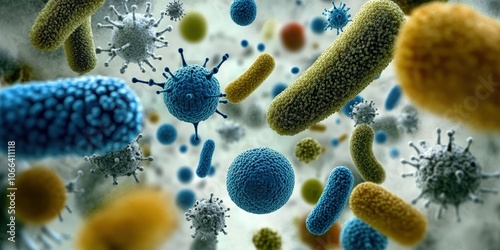 Abstract Probiotics and Gram Positive Bacteria Visualization photo