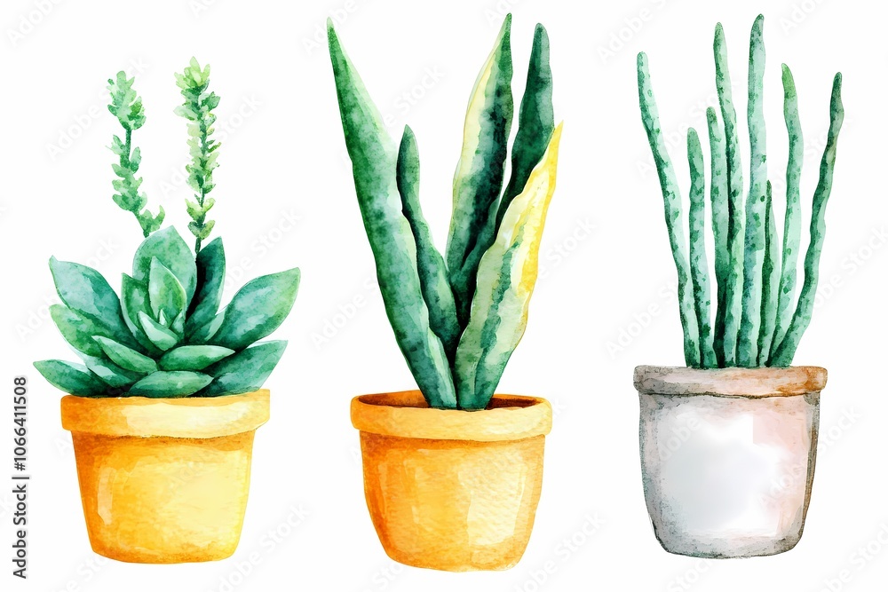 Cute Succulents in Earthy Toned Pots Cute Succulents in Earthy Toned Pots